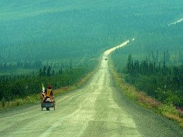 Lonesome soul on the Dalton Highway.