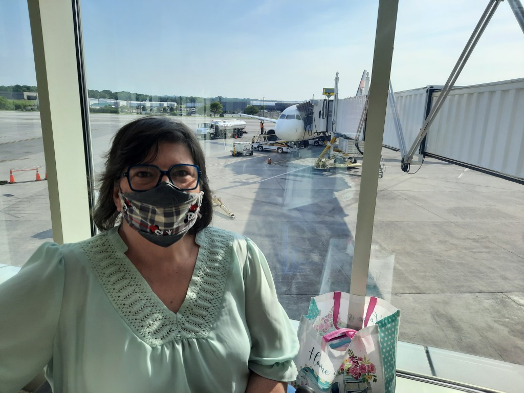 Gayle at an airport in May 2022.